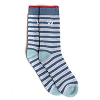 SOCKS WK STRIPE NAVY - Wanakome