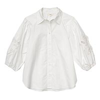 CHEMISE COQUETTE BLANC BRODE - Yerse