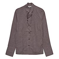 CHEMISE LEANA CARREAUX MARRON - Yerse