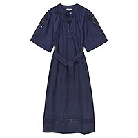 MAXI DRESS HANA BLEU BRODE - Yerse