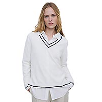 PULL RIZZO V BLANC BLEU - Yerse