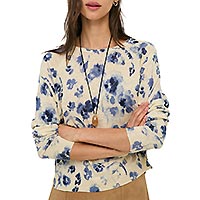 PULL SARITA FLEURS BLEUES - Yerse
