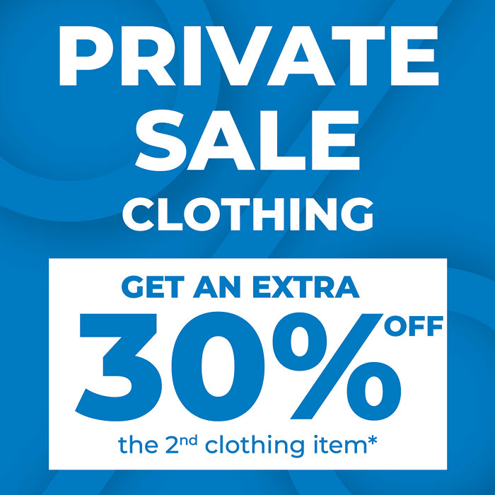 Enjoy our summer private sale on women's and men's clothing: 30% off the second item!