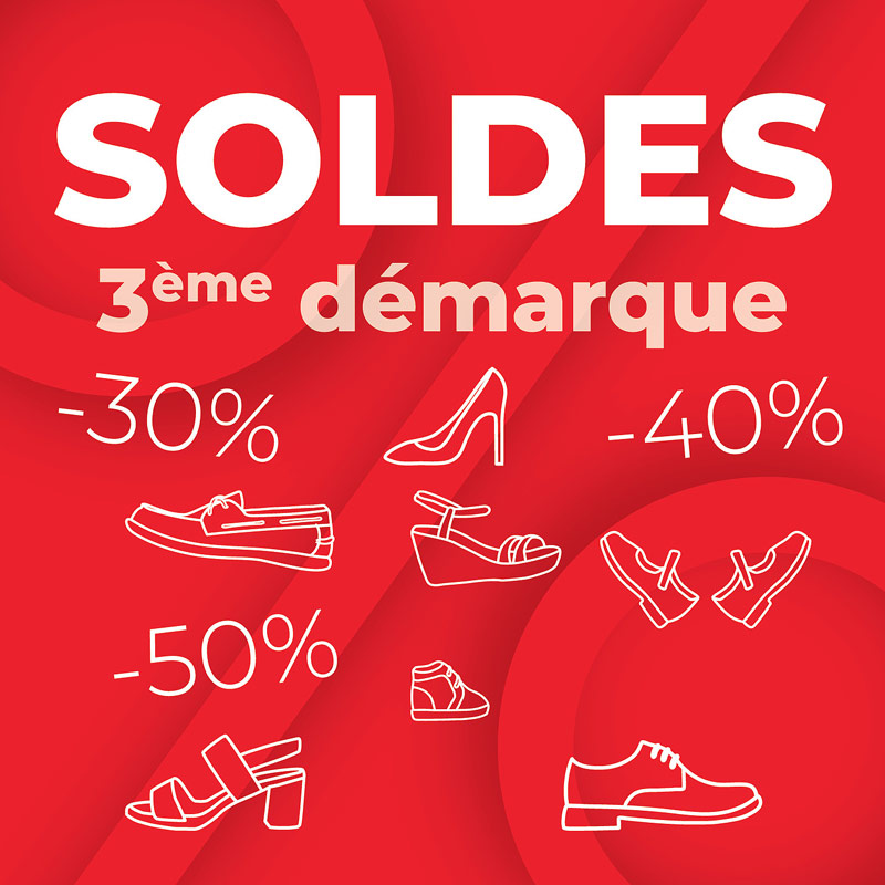 Découvrez notre 3ème démarque de soldes pour femme, homme et enfant - Réductions jusqu'à -60%  