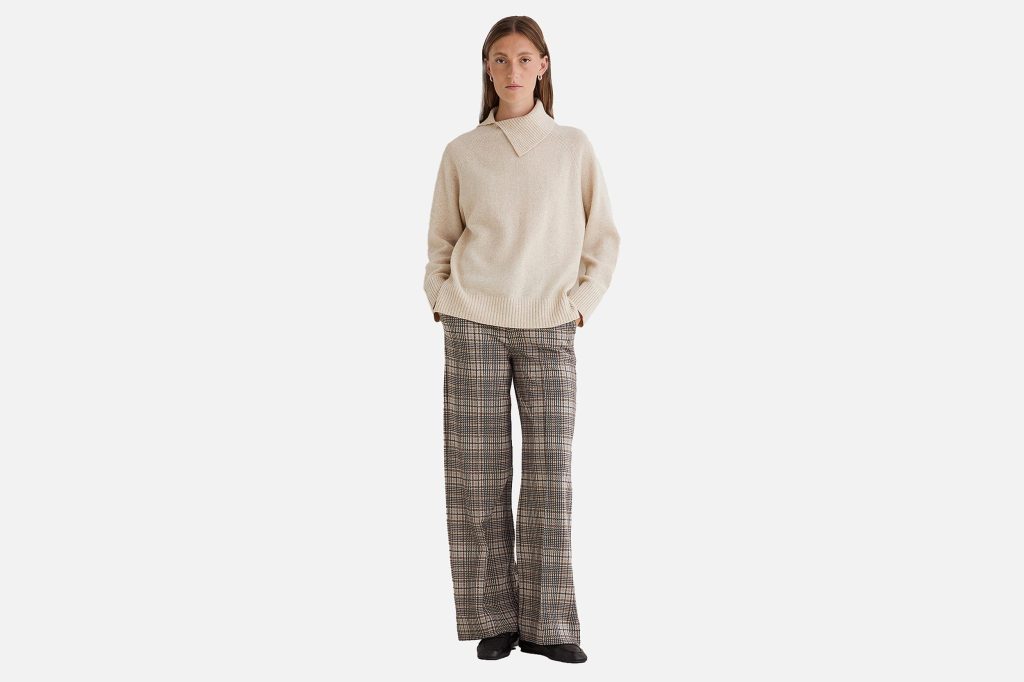 PANTALON BIG CHECKS BEIGE BROWN