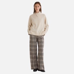 PANTALON BIG CHECKS BEIGE BROWN – Image 3