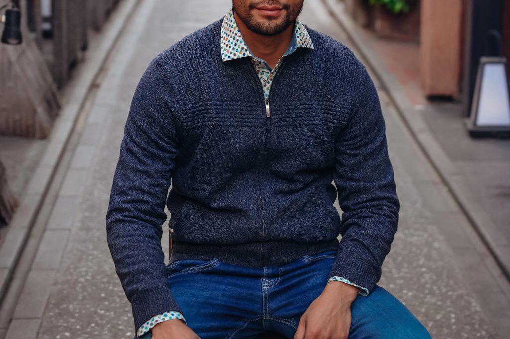 CARDIGAN MELANGE NAVY