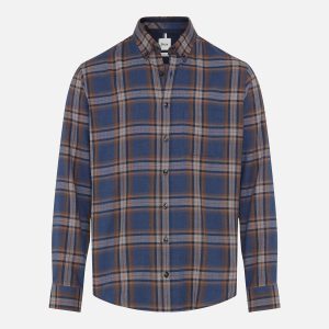 DANIEL LIGHT FLANNEL NAVY CAMEL – Image 1