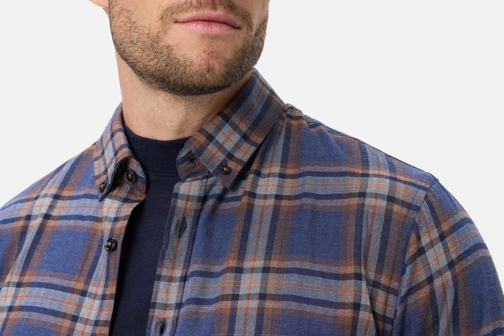 DANIEL LIGHT FLANNEL NAVY CAMEL