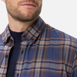DANIEL LIGHT FLANNEL NAVY CAMEL – Image 3