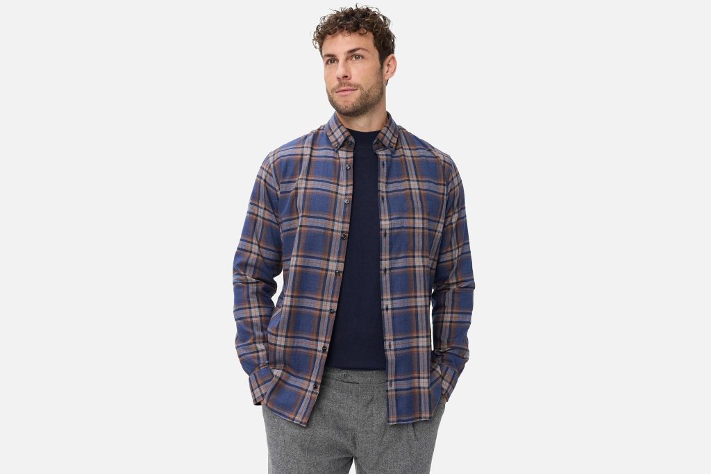 DANIEL LIGHT FLANNEL NAVY CAMEL
