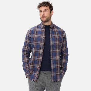 DANIEL LIGHT FLANNEL NAVY CAMEL – Image 4