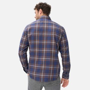 DANIEL LIGHT FLANNEL NAVY CAMEL – Image 5