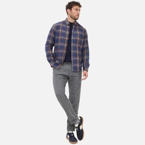 DANIEL LIGHT FLANNEL NAVY CAMEL – Image 6